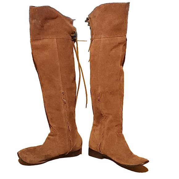 BDG Knee High Boots Brown Suede Leather Pull On riding Urban Outfitters US 9 - Picture 1 of 16